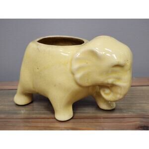 Vintage Ceramic Elephant Planter Mid Century 4” Tall
